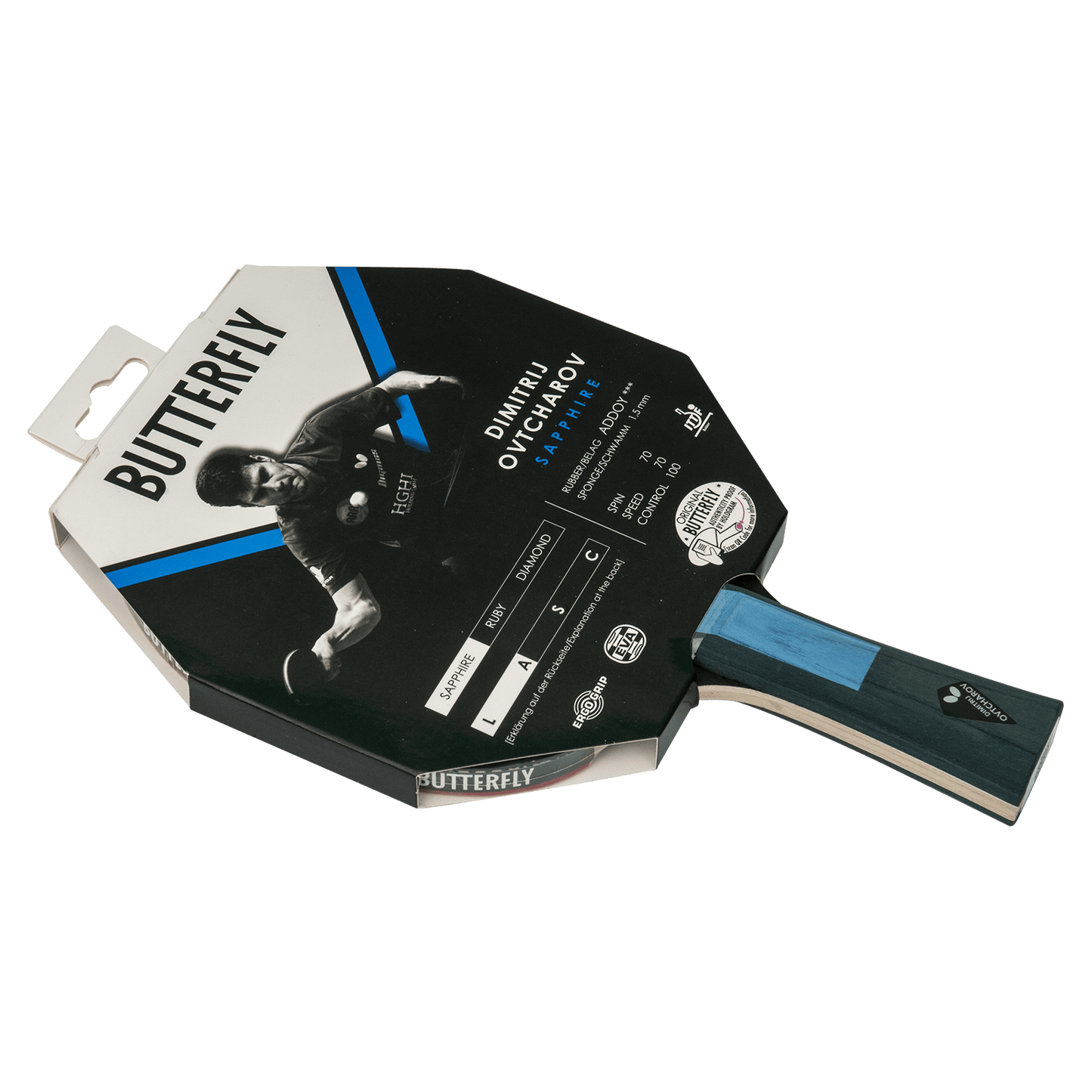Butterfly Dimitrij Ovtcharov Sapphire Table Tennis Bat