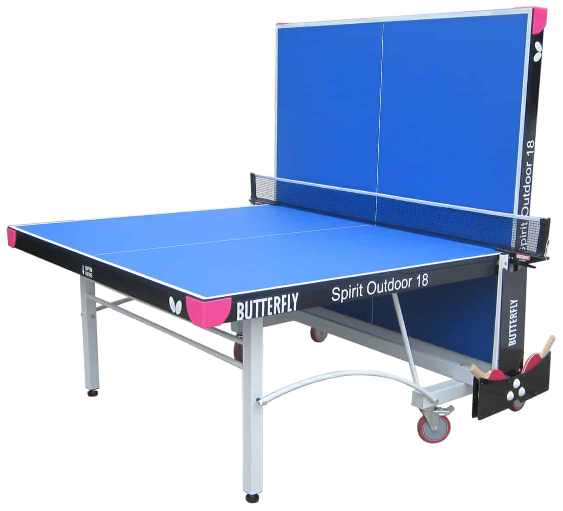 Butterfly Spirit 18 Blue Outdoor Rollaway Table Tennis Table