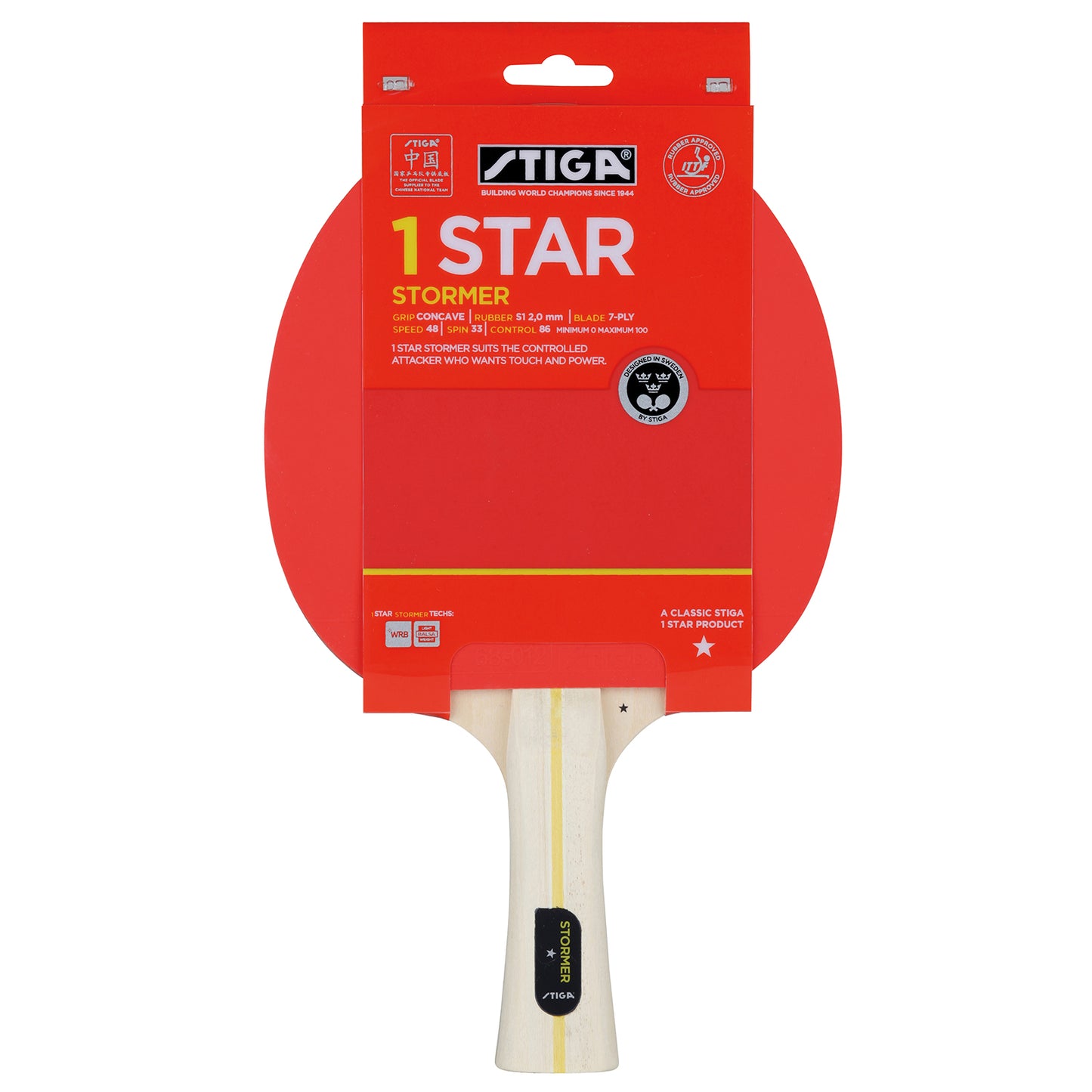 Stiga 1 Star Stormer Table Tennis Bat
