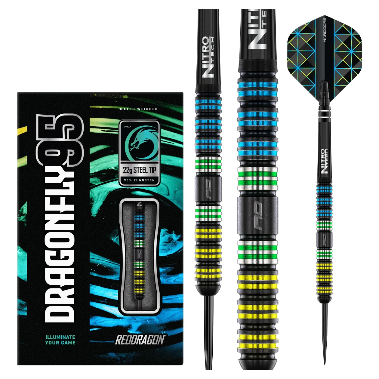 Red Dragon Dragonfly 95 Black Parallel Darts - Sherwood Sport