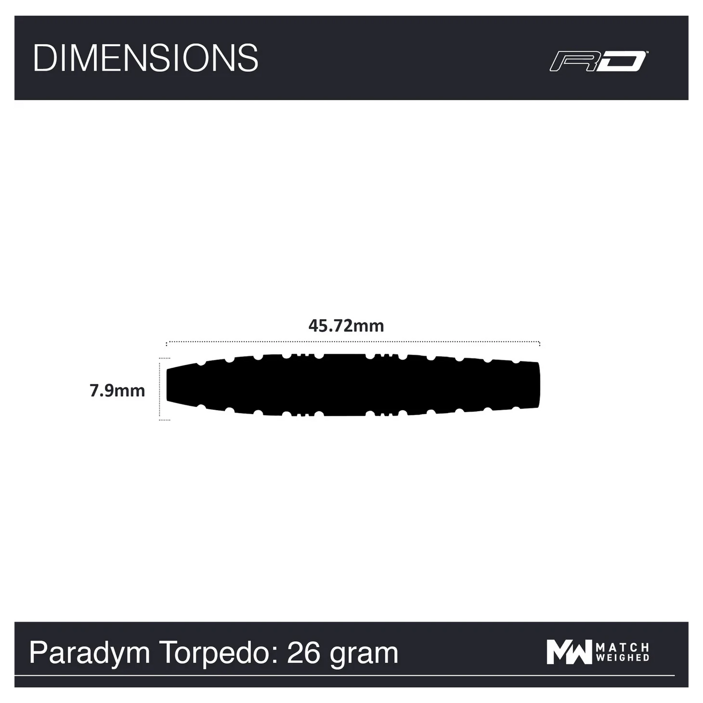 Red Dragon Paradym Torpedo 90% Tungsten Darts 26 gram Specs