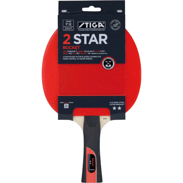 Stiga 2 Star Rocket Table Tennis Bat