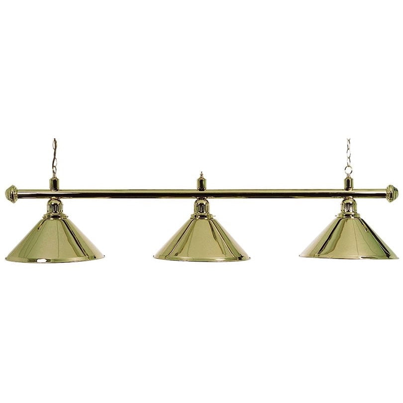 Brass Light Bar With Three Brass Lampshades