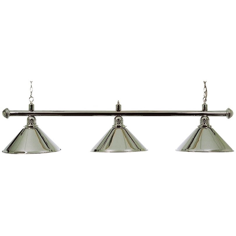 Chrome Light Bar With Three Chrome Shades