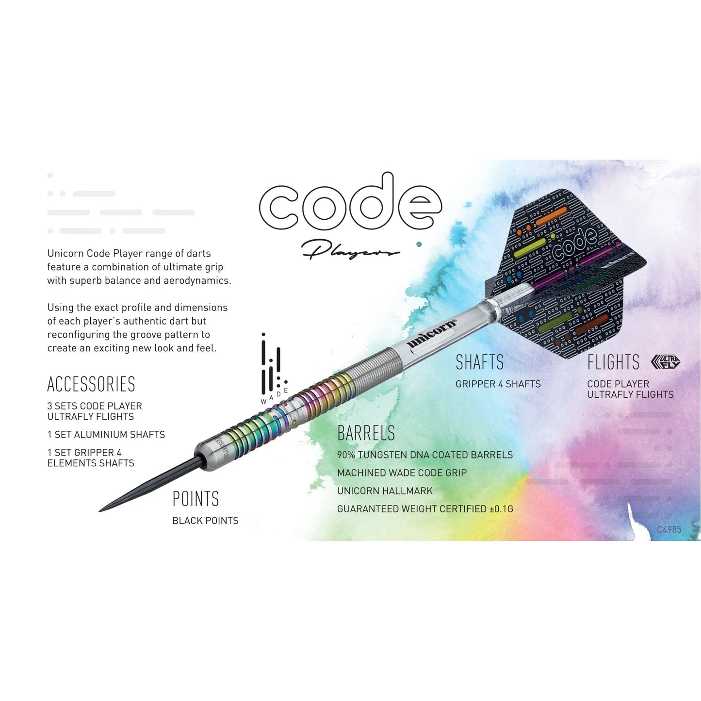 Unicorn James Wade Code 20g Darts