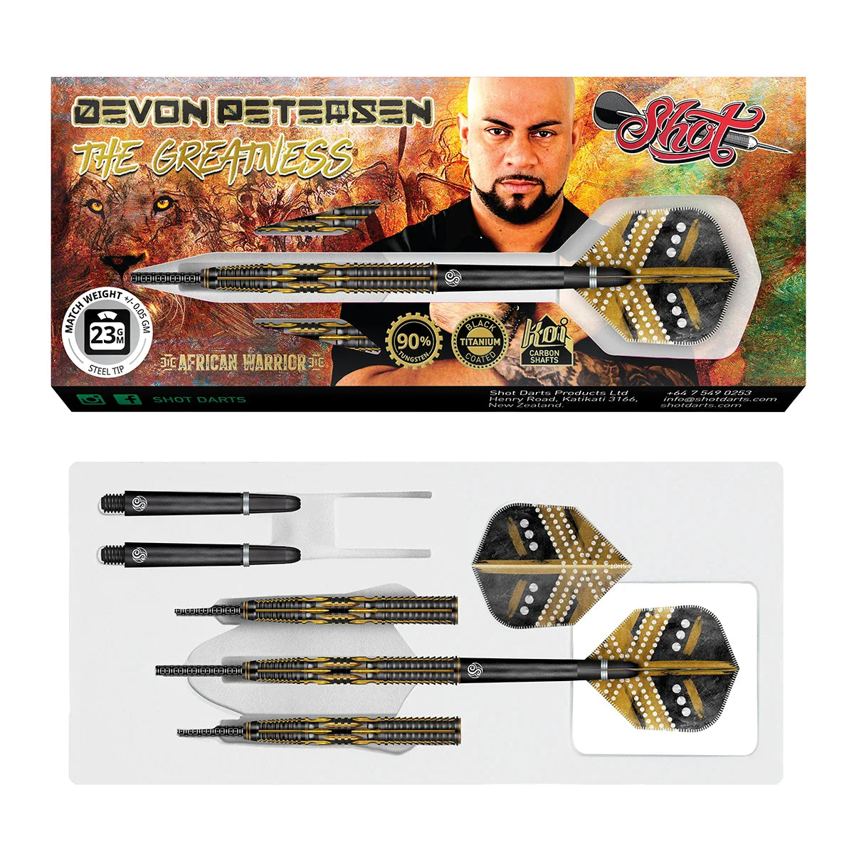 Shot Devon Petersen Greatness 24g 90% Tungsten Steel Tip Darts