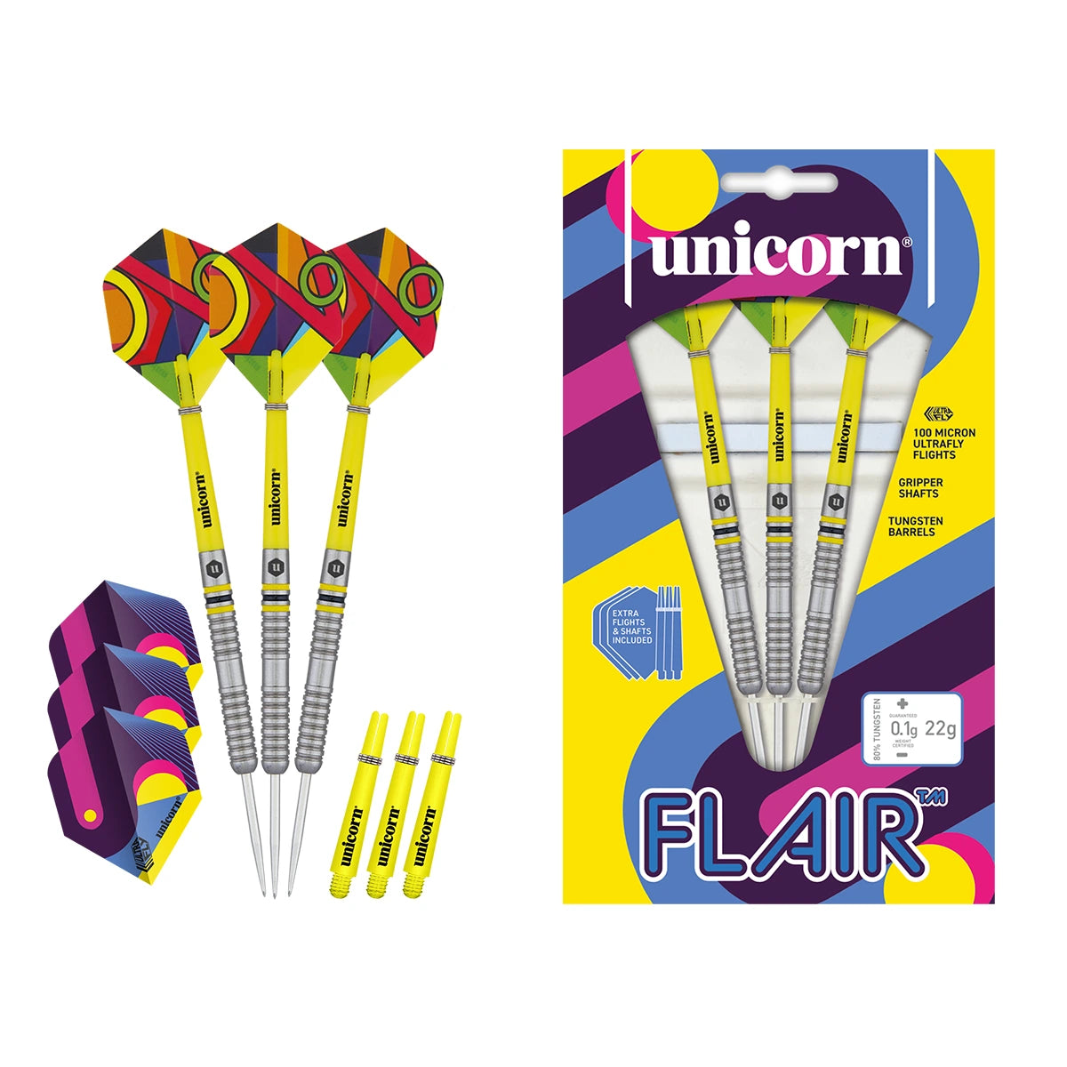 Unicorn Flair 80% Tungsten 22g Darts