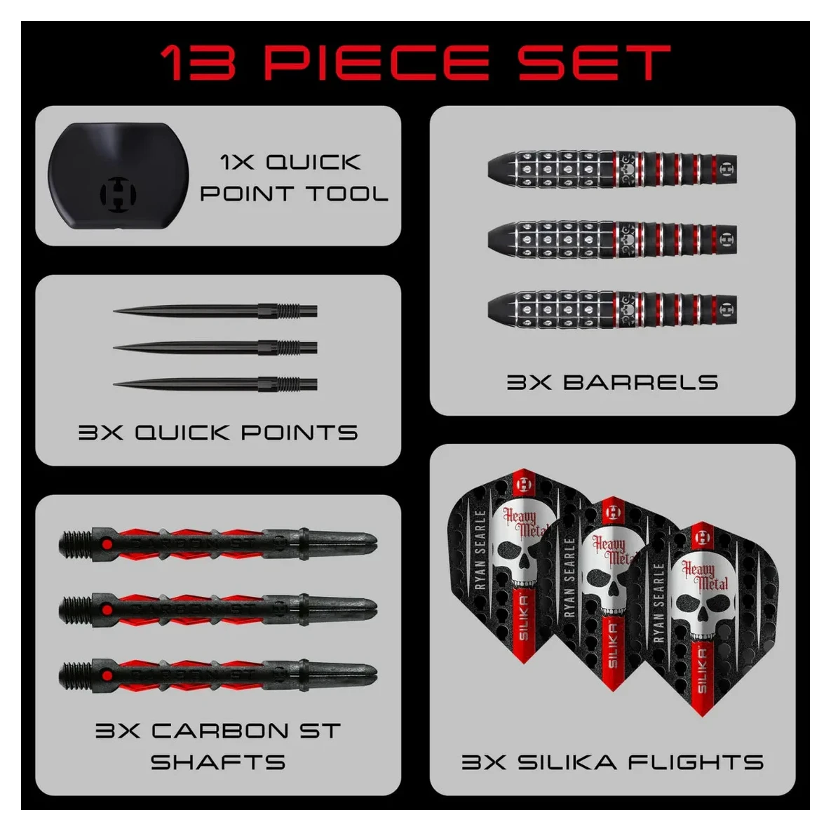 Harrows Ryan Searle Series 3 Quick Point 90% Tungsten Steel Tip Darts - Sherwood Sport