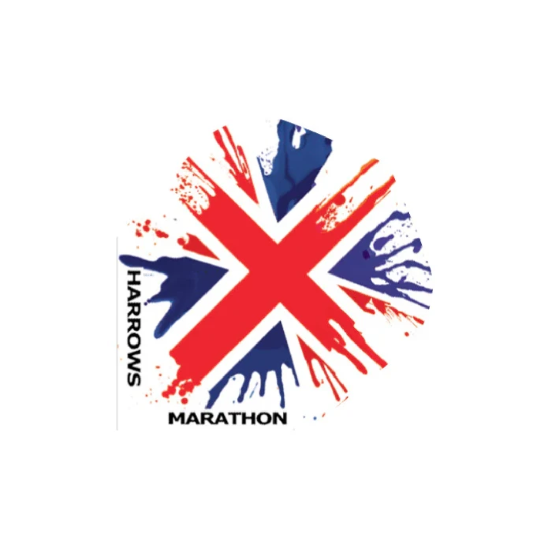 Harrows Marathon Union Jack Paint Splat Dart Flights