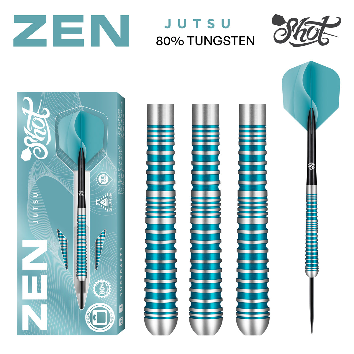 Shot Zen Jutsu 2.0 24gm 80% Tungsten Steel Tip Darts