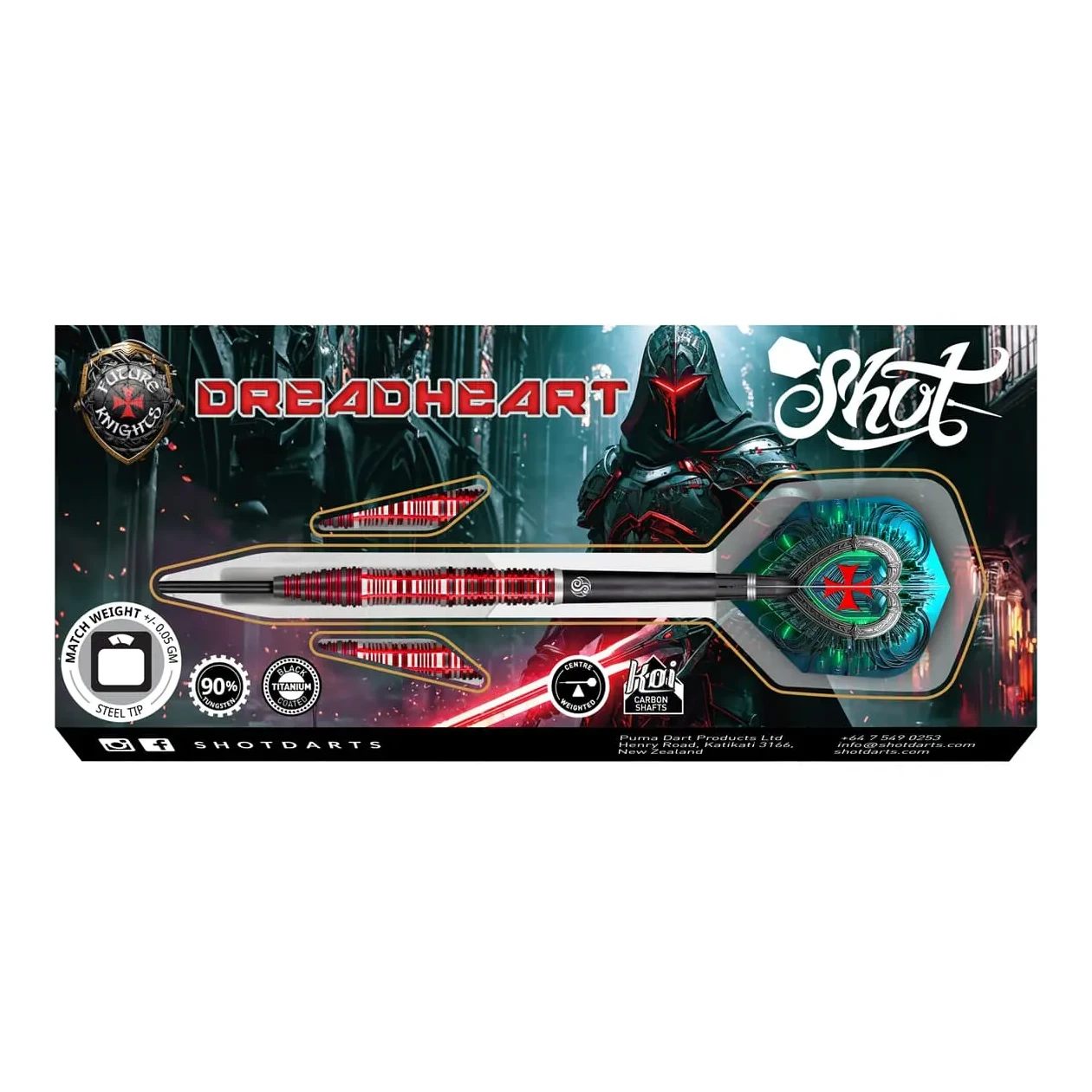 Shot Future Knights Dreadheart Steel Tip Dart Set