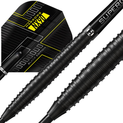 Harrows NX90 Black Edition 90% Tungsten Steel Tip Darts 22g