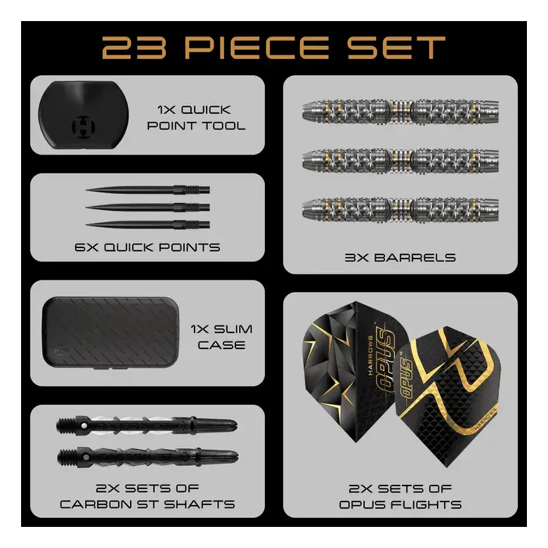 Harrows Opus | Quick Point | 90% Tungsten Steel Tip Dart