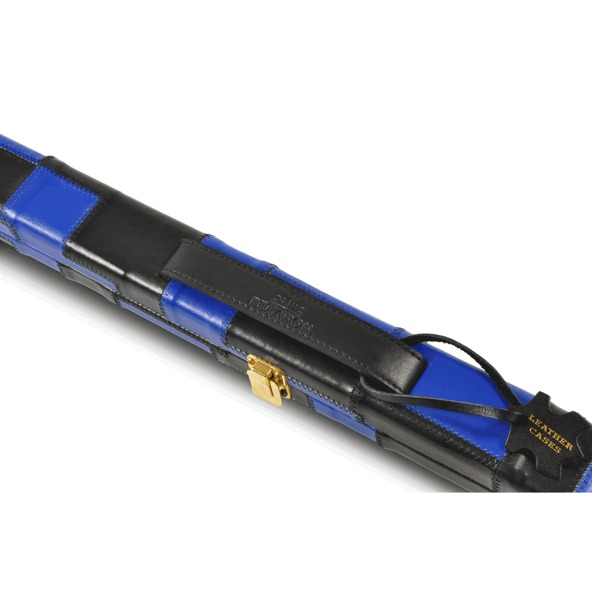 Peradon Thin Black and Blue Pattern Leather Snooker Cue Case for 1 Piece Cues