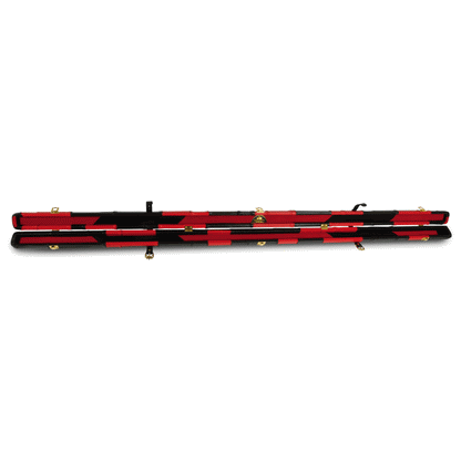 Peradon Thin Black and Red Pattern Leather Snooker Cue Case for 1 Piece Cues