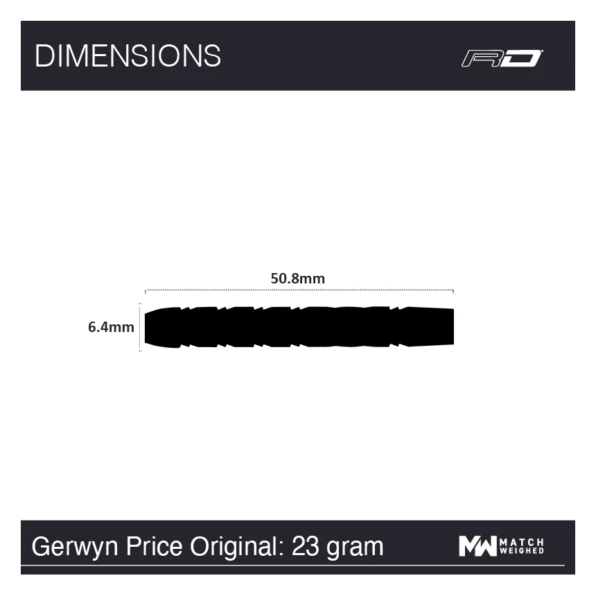 Red Dragon Gerwyn Price Blue Originals 90% Tungsten Steel Tip Darts