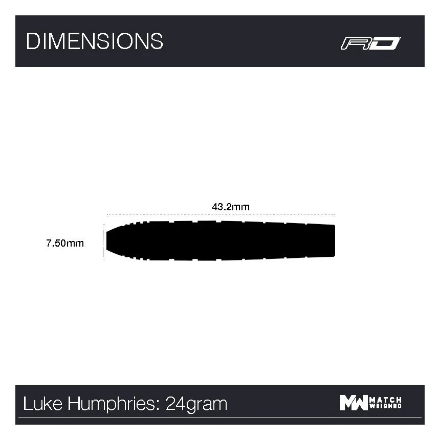 Red Dragon Luke Humphries TX1 90% Tungsten Steel Tip Darts