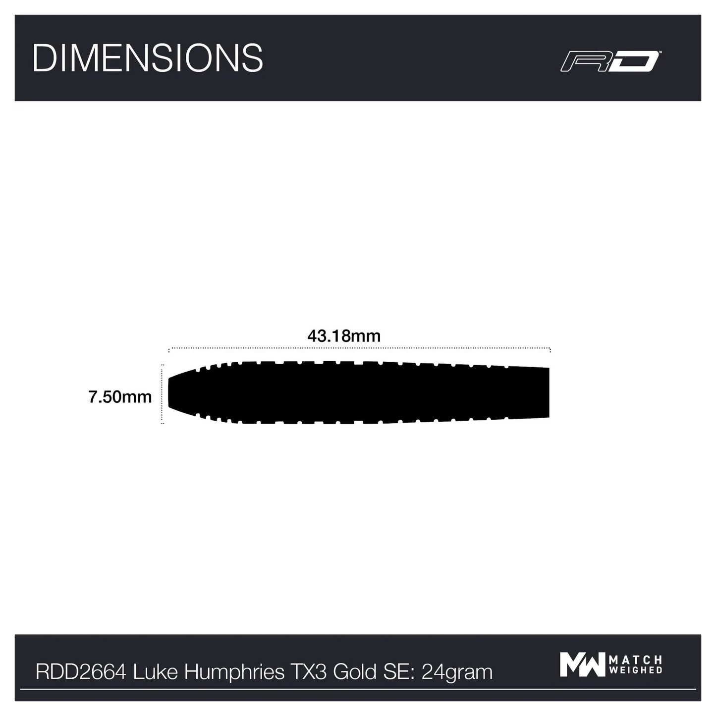 Luke Humphries TX3 Gold Darts 24g specs
