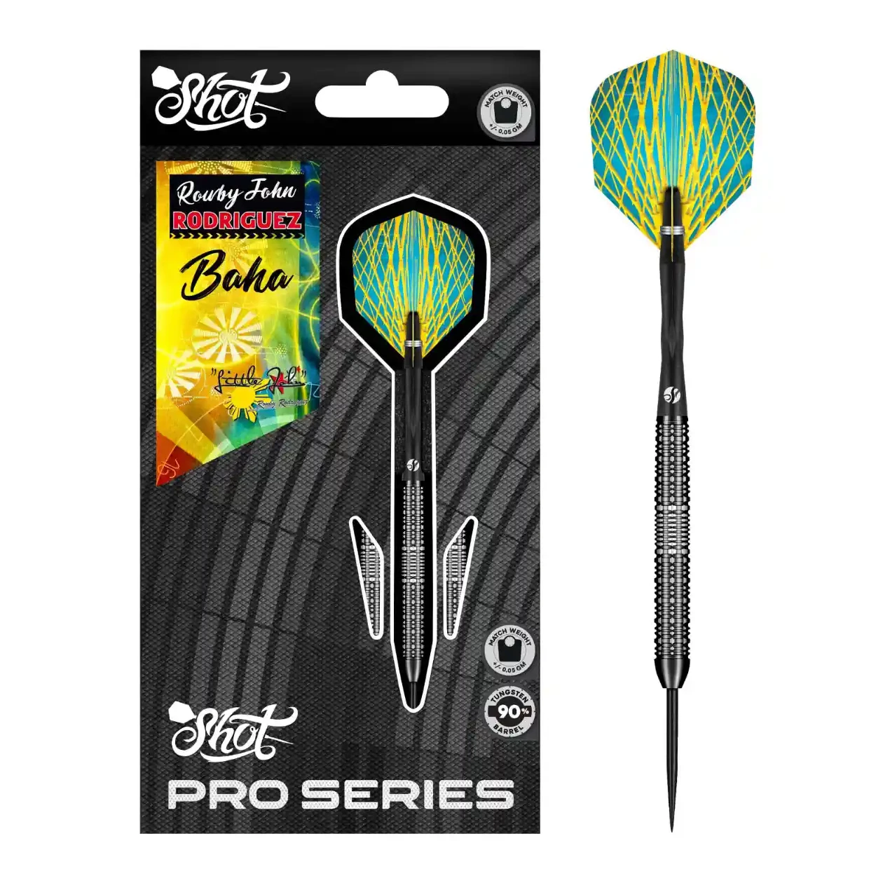 Shot Pro Series Rowby John Rodriguez Baha 90% Tungsten Steel Tip Darts