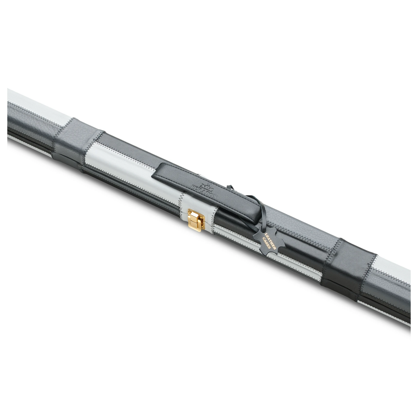 Peradon Thin Black Grey Block Leather Snooker Cue Case for 1 Piece Cues