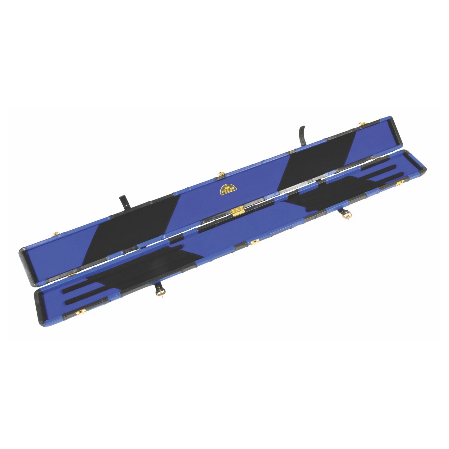 Peradon Leather Black Blue Patchwork Snooker Cue Case for 3/4 Jointed Cues