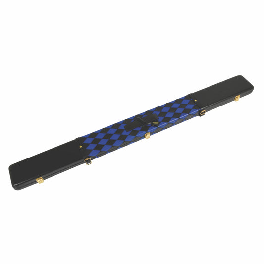 Peradon Leather Black Royal Blue Small Diamonds Snooker Cue Case for 3/4 Jointed Cues