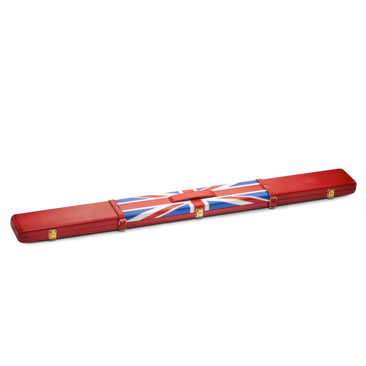 Peradon Leather Union Jack Design Snooker Cue Case for 3/4 Jointed Cues