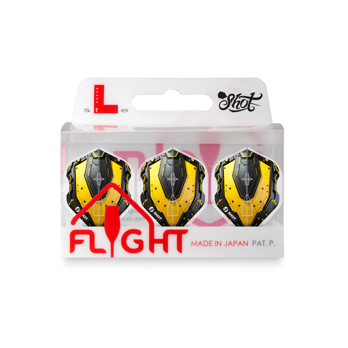 Shot Mecha AI L-Style Dart Flights Packaging