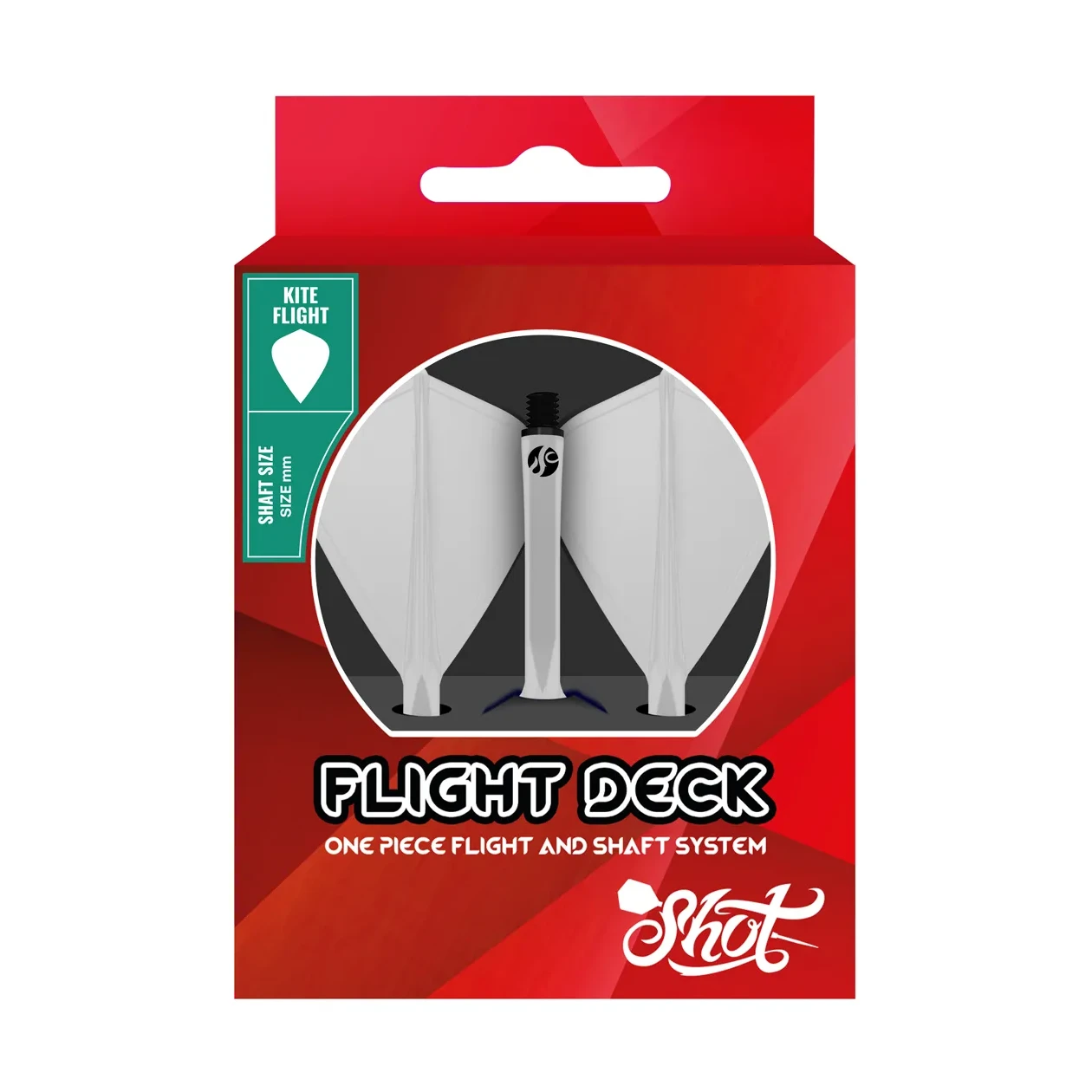 Shot Flight Deck - One Piece Dart Flight and Shaft System | Clear | Kite