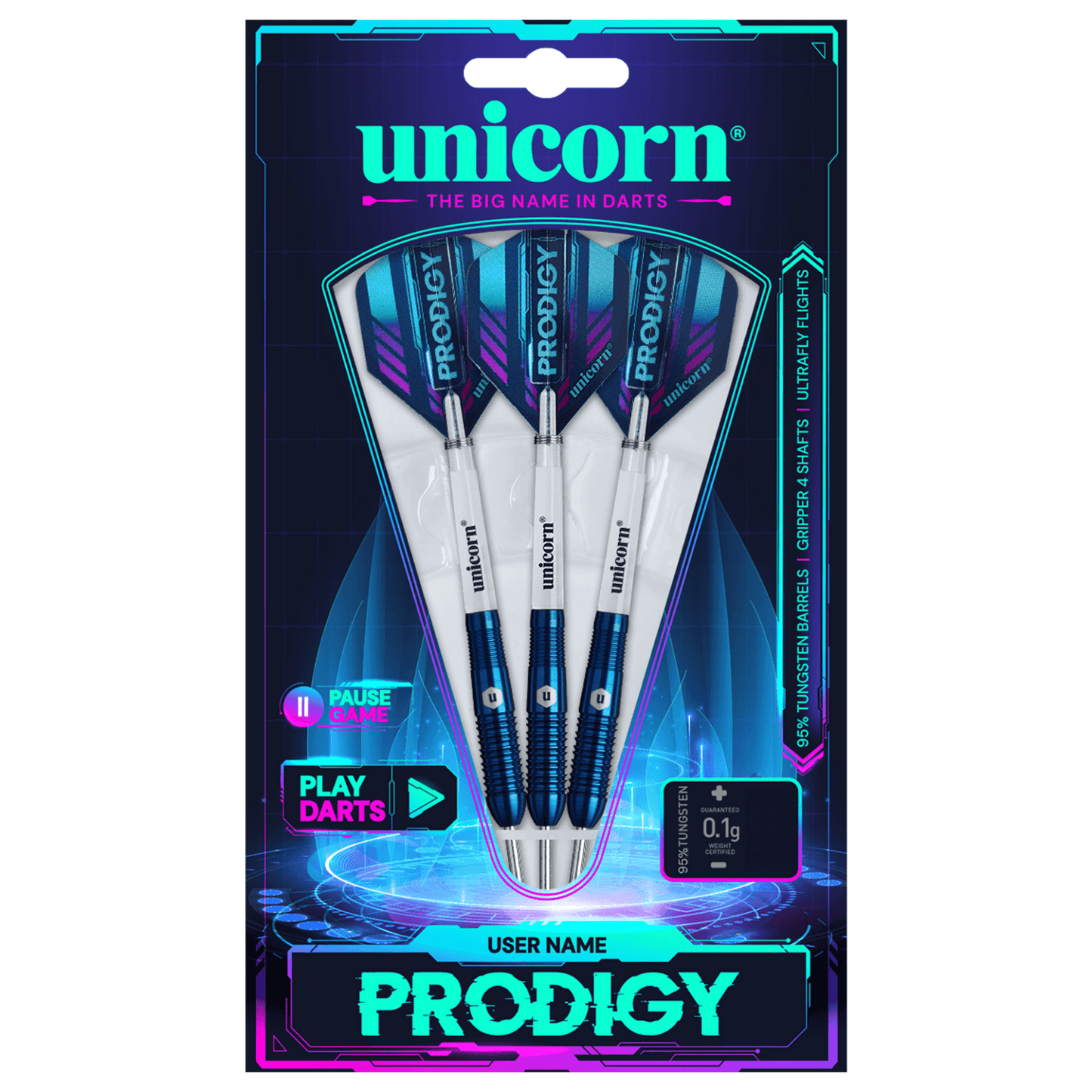 Unicorn Prodigy 'User Name' Torpedo 95% Tungsten Darts
