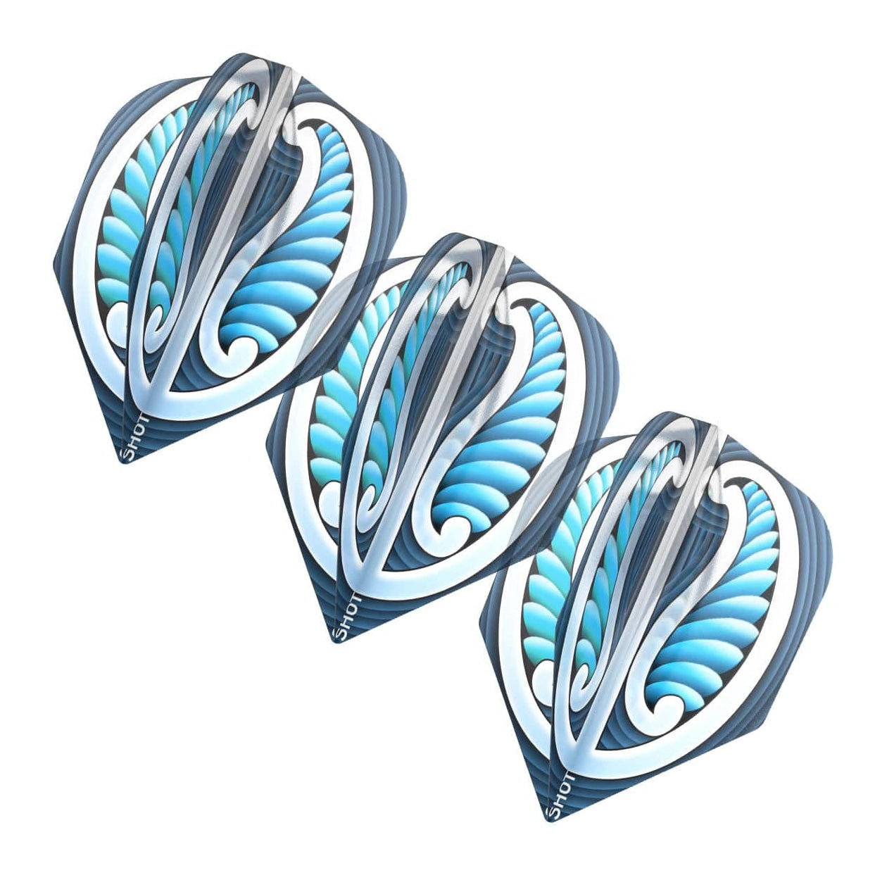 Shot Warrior Dart Flight Set Blue Small Standard