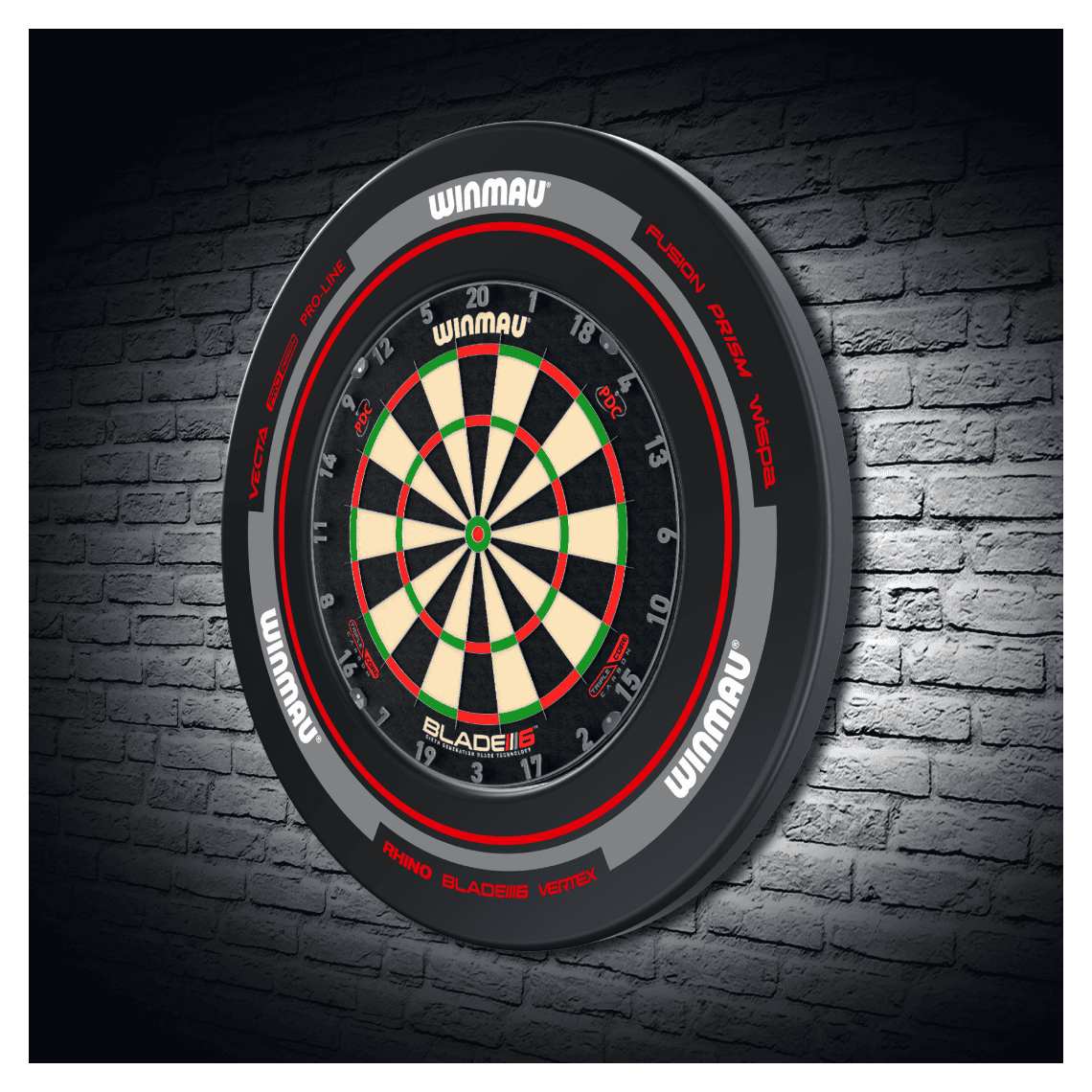 Winmau Advance Black/Red Dartboard Surround