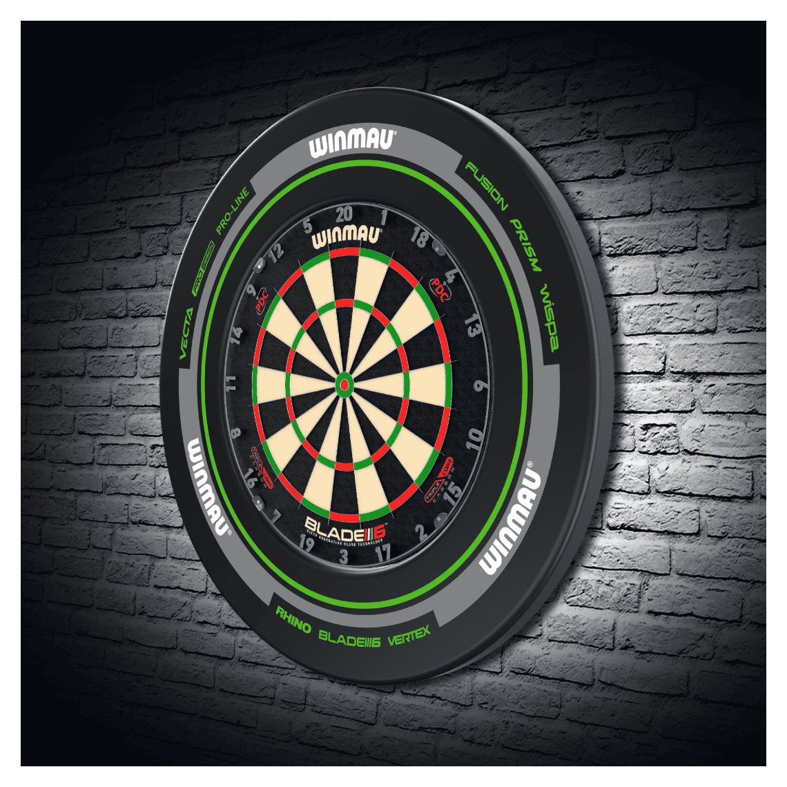 Winmau Advance Black/Green Dartboard Surround
