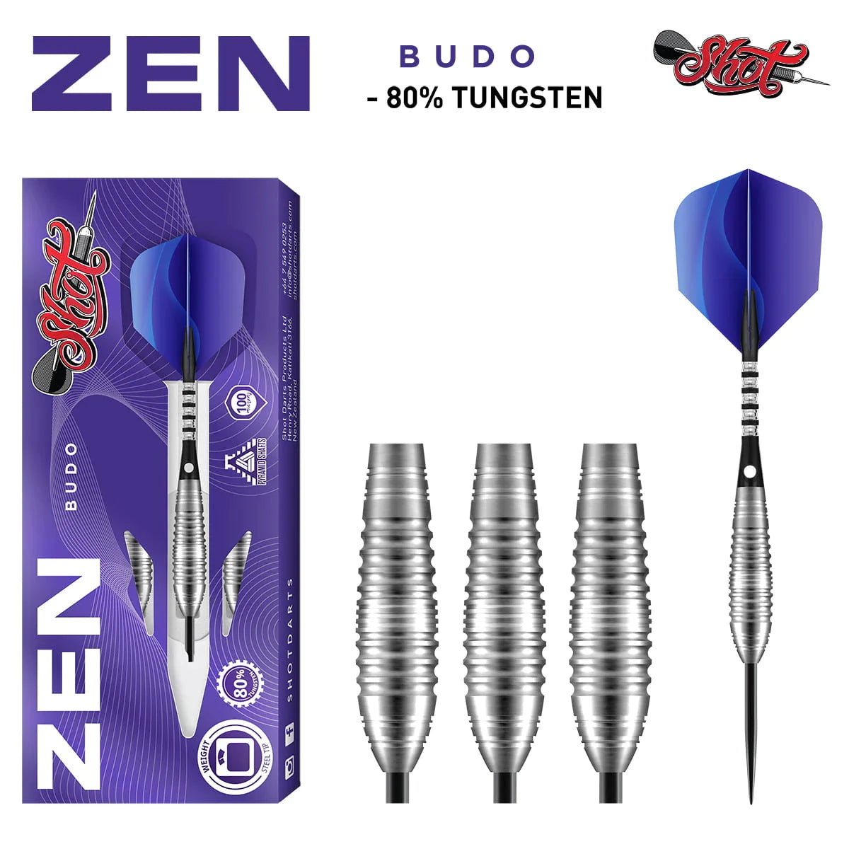 Shot Zen Budo 23g 80% Tungsten Steel Tip Darts
