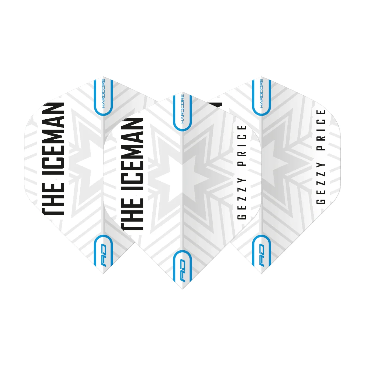 Red Dragon Hardcore Gerwyn Price White & Grey Snowflake Standard Extra Thick Dart Flights