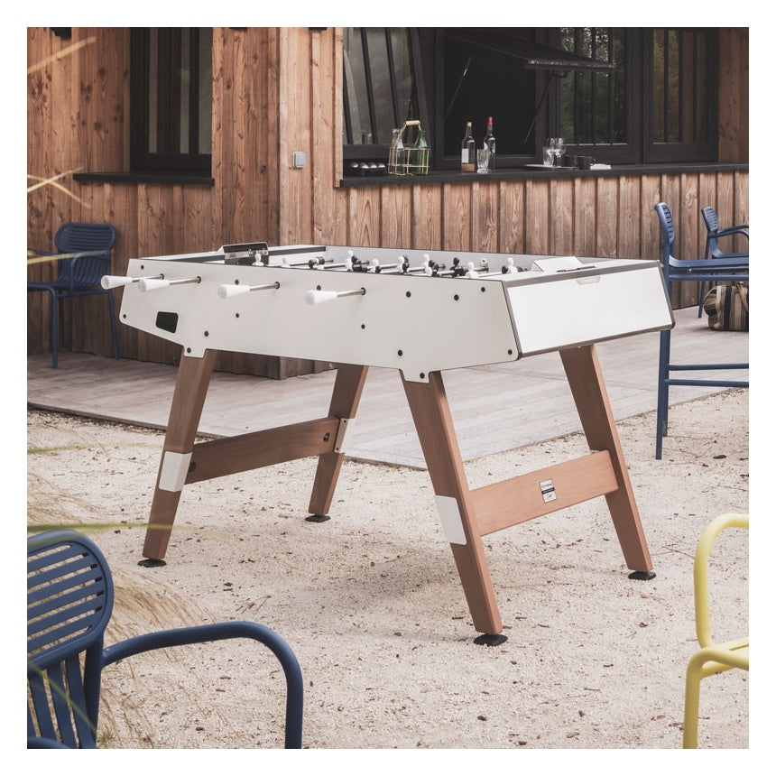 Cornilleau ORIGIN Outdoor Football Table - White in an outdoor environment