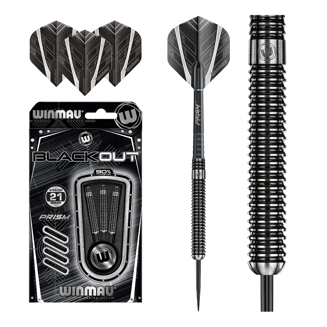 Winmau Blackout 90% Tungsten Alloy Darts 21g