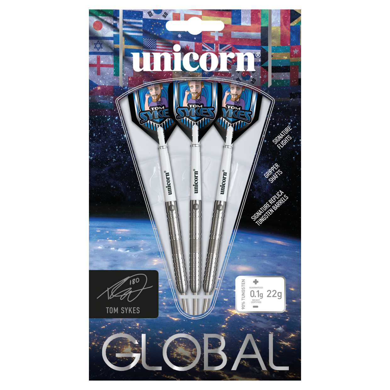 Unicorn Global Tom Sykes 90% Tungsten 22g Darts