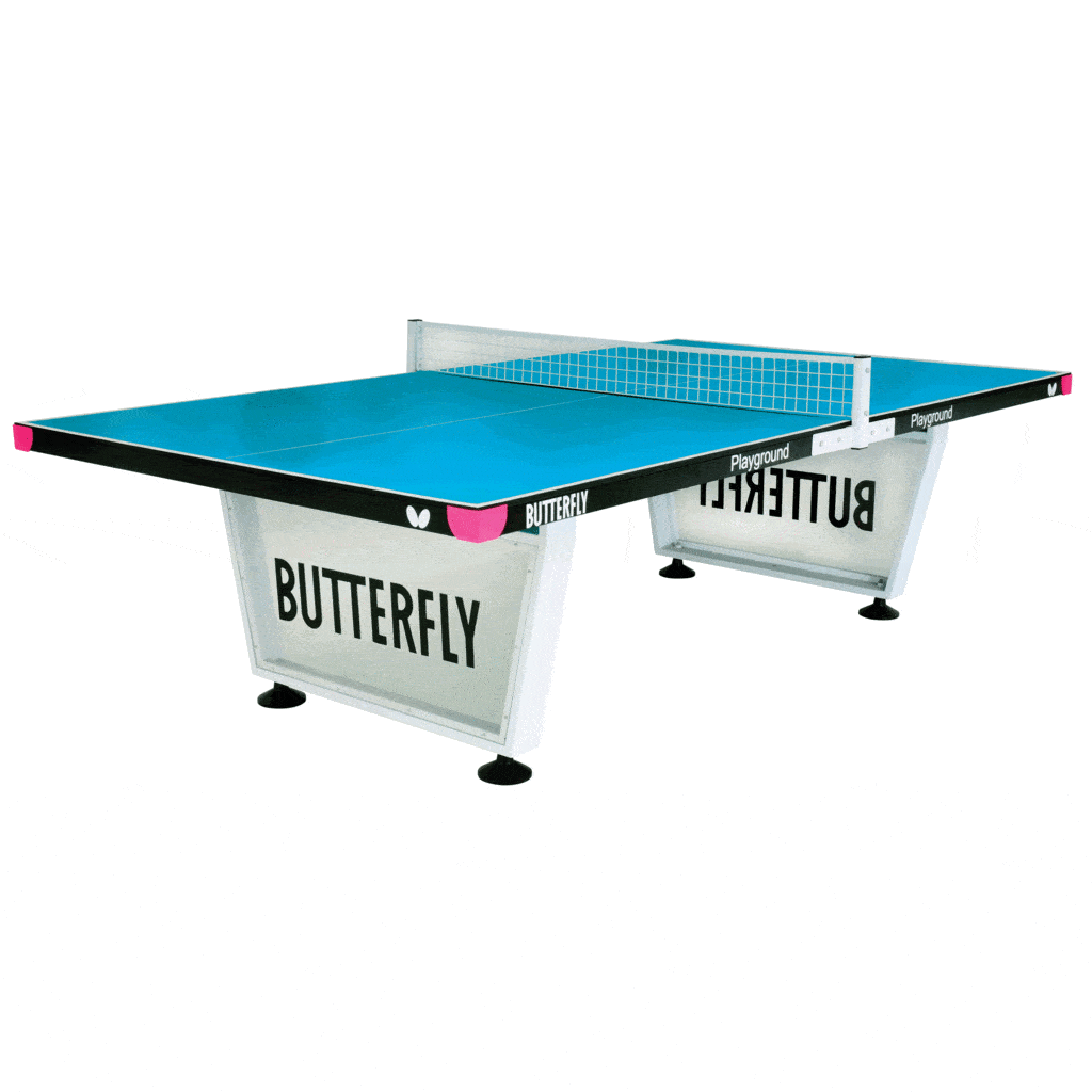 Butterfly Playground Blue Outdoor Table Tennis Table
