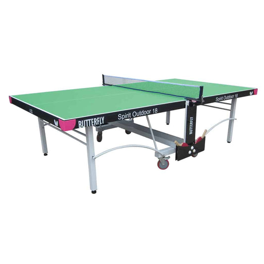 Butterfly Spirit 18 Green Outdoor Rollaway Table Tennis Table