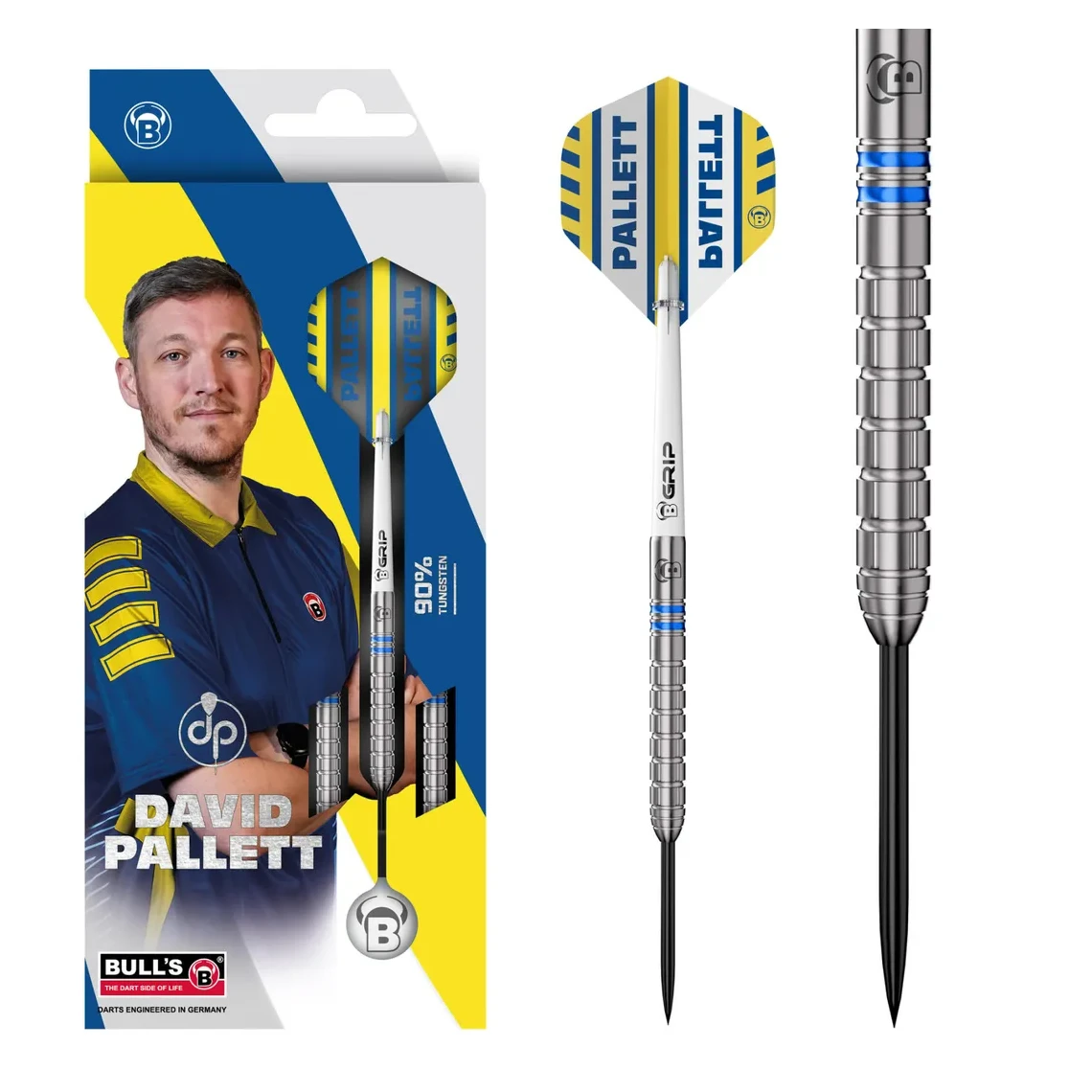 Bulls David Pallett Champions 90% Tungsten Steel Darts 