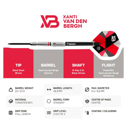 Bulls Xanti Van den Bergh Champions 90% Tungsten Steel Darts