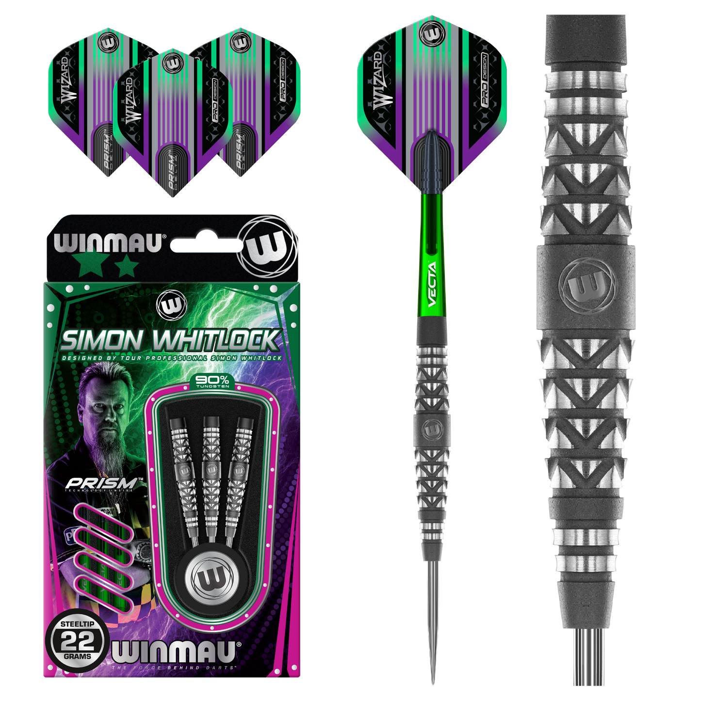 Winmau Simon Whitlock Shotblast 90% Tungsten Alloy Dart 22g