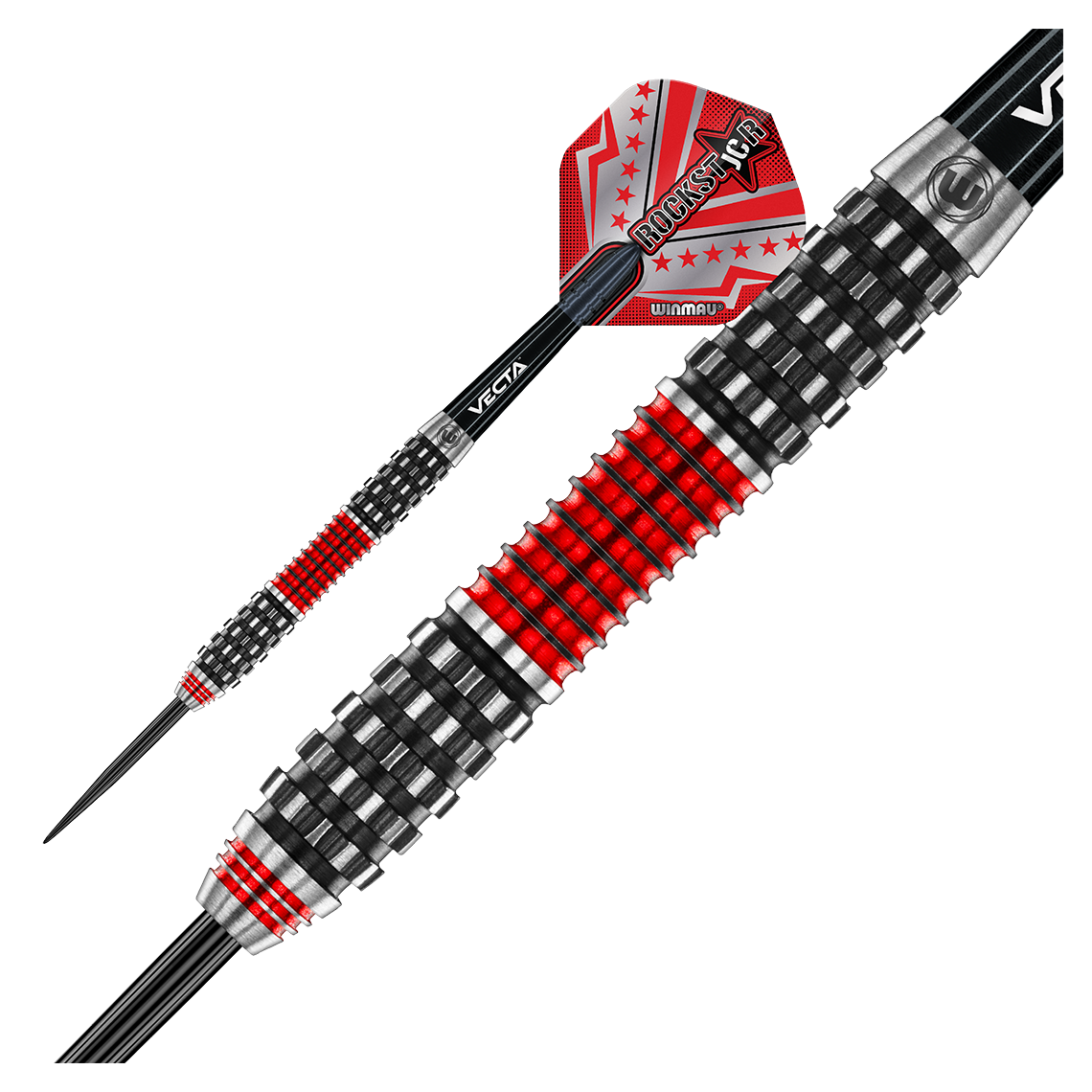 Winmau Joe Cullen ROCKSTAR RS1.0 90% Tungsten Steel Tip Darts  Barrel View