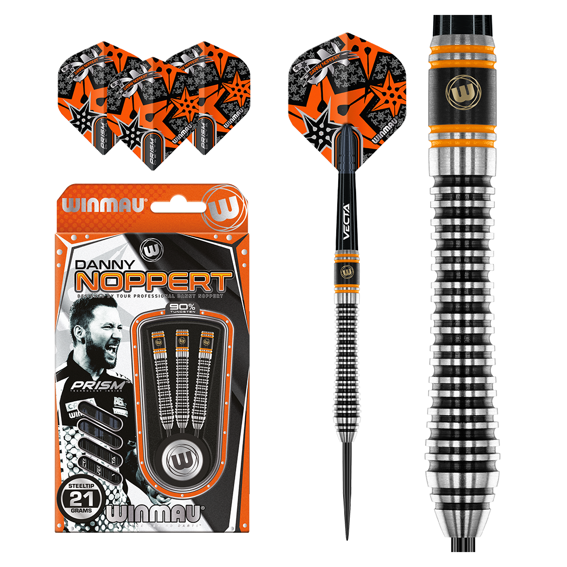 Winmau Danny Noppert Signature Edition 2.0 90% Tungsten Steel Tip Darts 21g