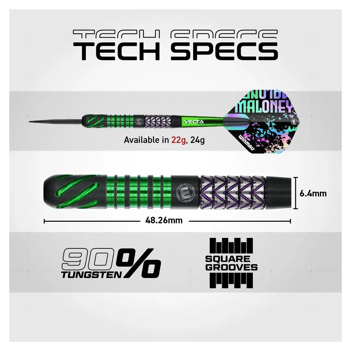 Winmau Mike Maloney Signature Series 1 | 90% Tungsten 22g specs