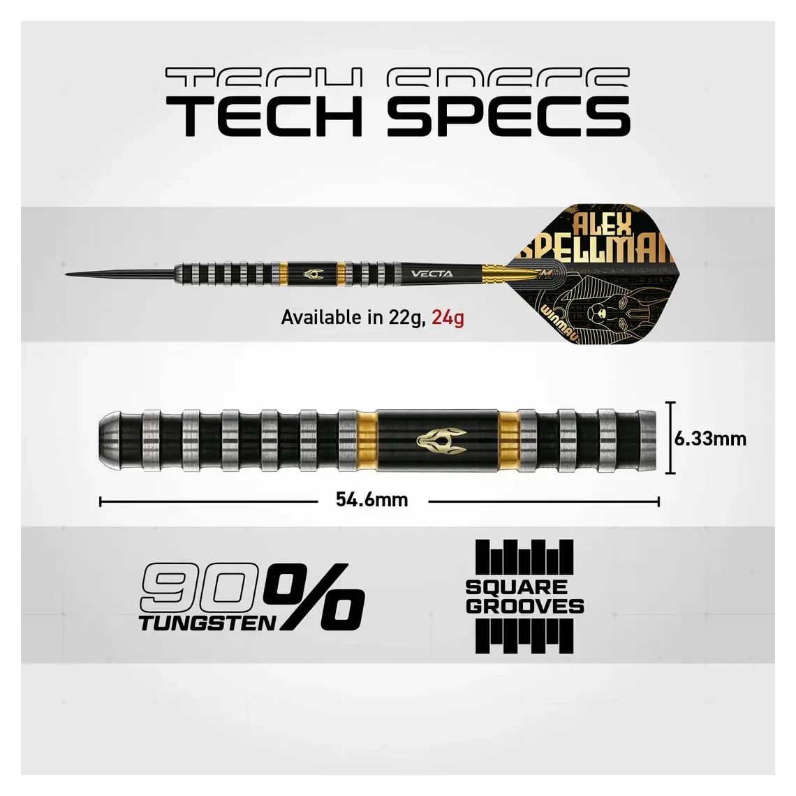 Winmau Alex Spellman Signature Series 1 | 90% Tungsten 24g specs