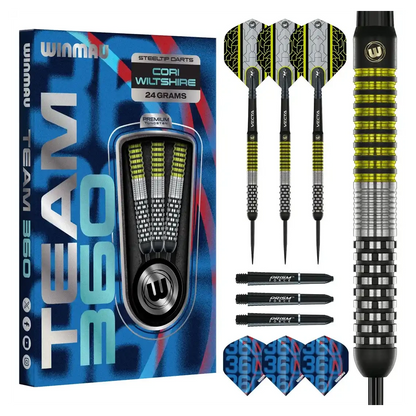 Winmau Cori Wiltshire Team 360 90% Tungsten Steel Tip Darts | 24g - Sherwood Sport