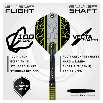 Winmau Cori Wiltshire Team 360 90% Tungsten Steel Tip Darts | 24g - Sherwood Sport