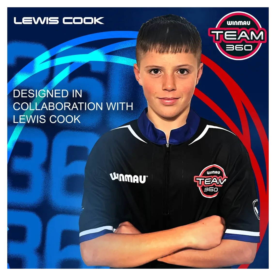 Winmau Lewis Cook Team 360 90% Tungsten Steel Tip Darts | 23g - Sherwood Sport